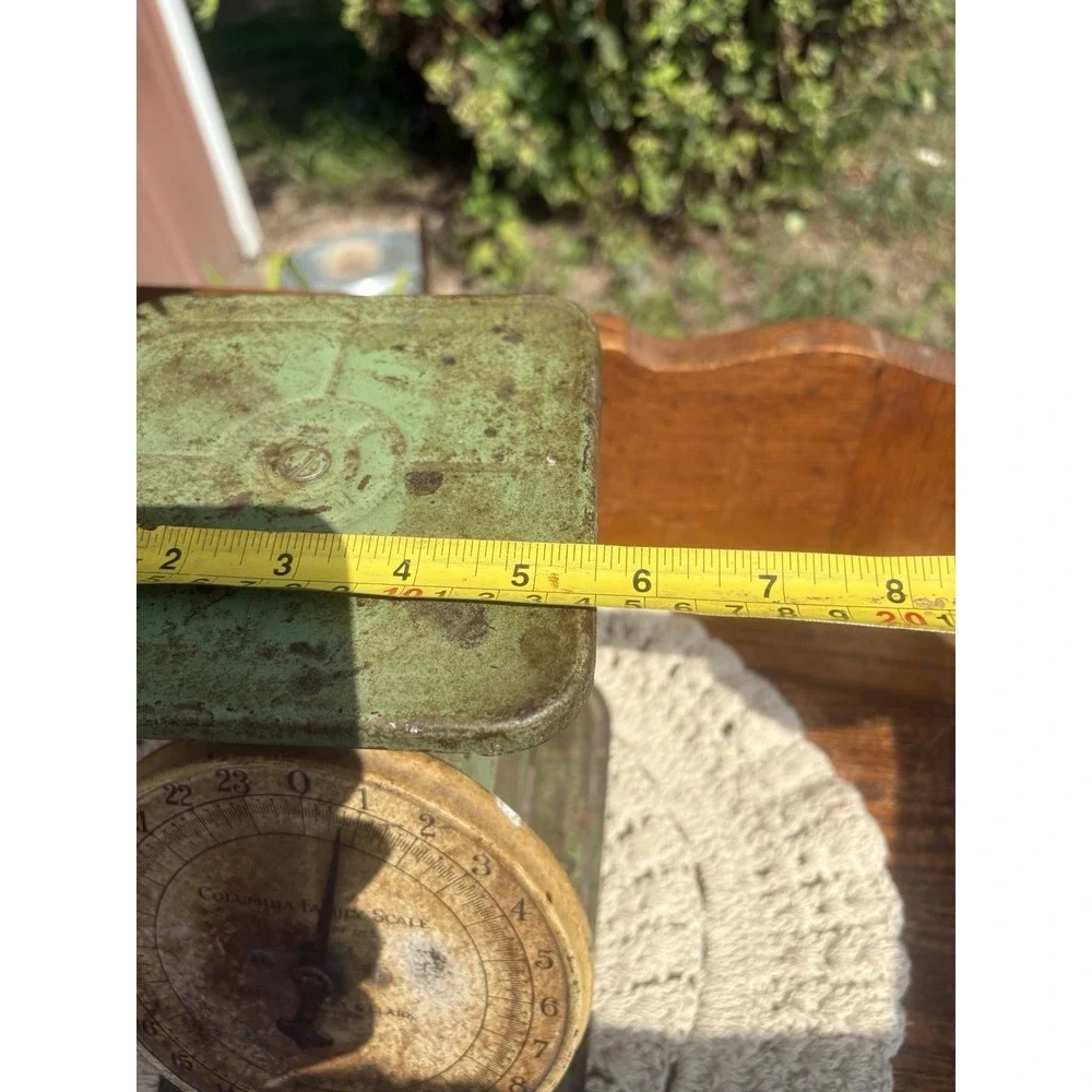 Vintage Green Columbia Family Scale 24 lbs Landers Frary & Clark USA Farm Decor
